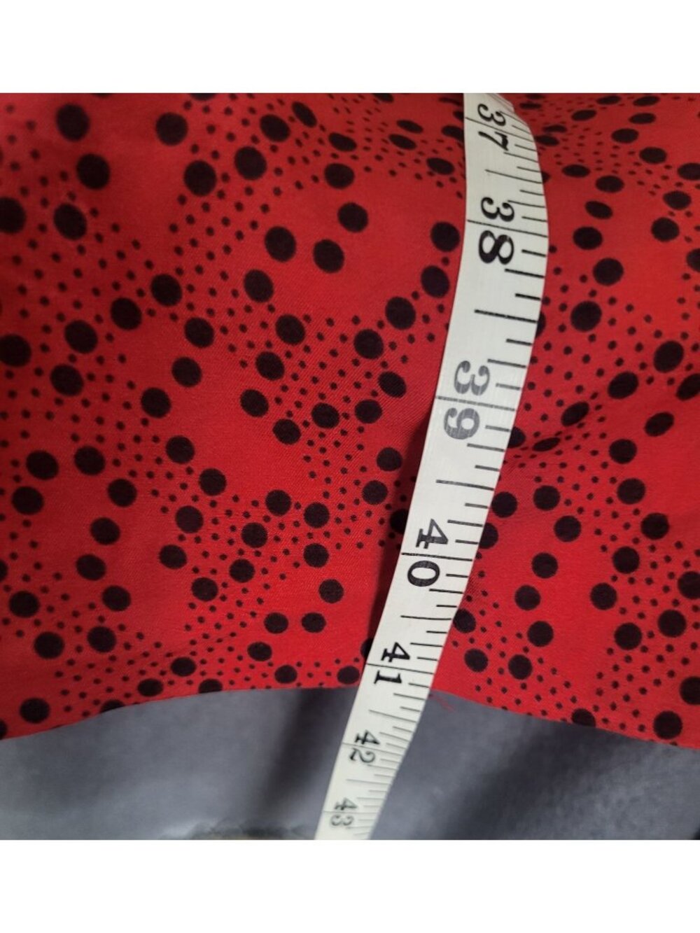Boden Women's SZ 6L Midi Sheath Belted Dot Red Black Viscose Silk Dress - Picture 6 of 8